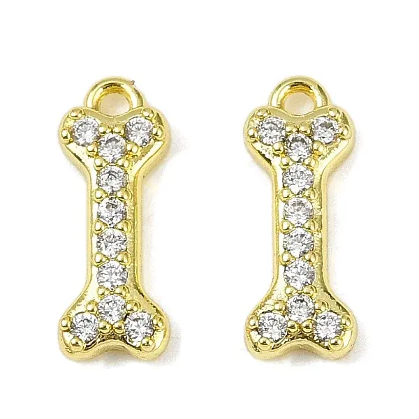 Brass Micro Pave Clear Cubic Zirconia Pendants