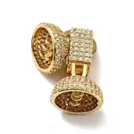 Brass Micro Pave Clear Cubic Zirconia Fold Over Clasps