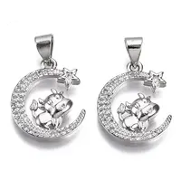 Brass Micro Pave Cubic Zirconia Pendants