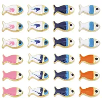 32Pcs 8 Colors Rack Plating Alloy Enamel Beads