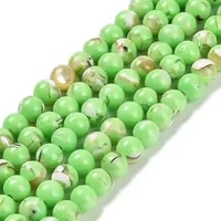 Assembled Synthetic Stone and Trochus Shell Beads Strands