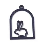 Acrylic Bunny Open Back Bezel Pendants
