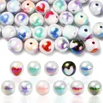 100Pcs Two Tone UV Plating Opaque Acrylic Beads