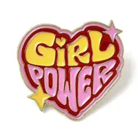 Word Girl Power Alloy Enamel Pins for Clothes for Women
