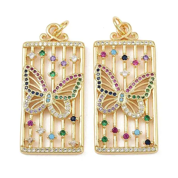 Brass Micro Pave Cubic Zirconia Pendants