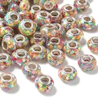 Transparent Resin Rondelle European Beads
