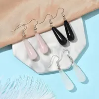 3 Pairs 3 Style Brass Teardrop Dangle Earrings