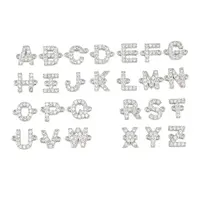 26Pcs 26 Styles Brass Micro Pave Clear Cubic Zirconia Connector Charms