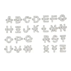 26Pcs 26 Styles Brass Micro Pave Clear Cubic Zirconia Connector Charms