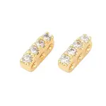 Brass Micro Pave Clear Cubic Zirconia Spacer Bars