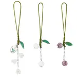 2 Sets Handmade Lampwork & Acrylic Flower Mobile Straps