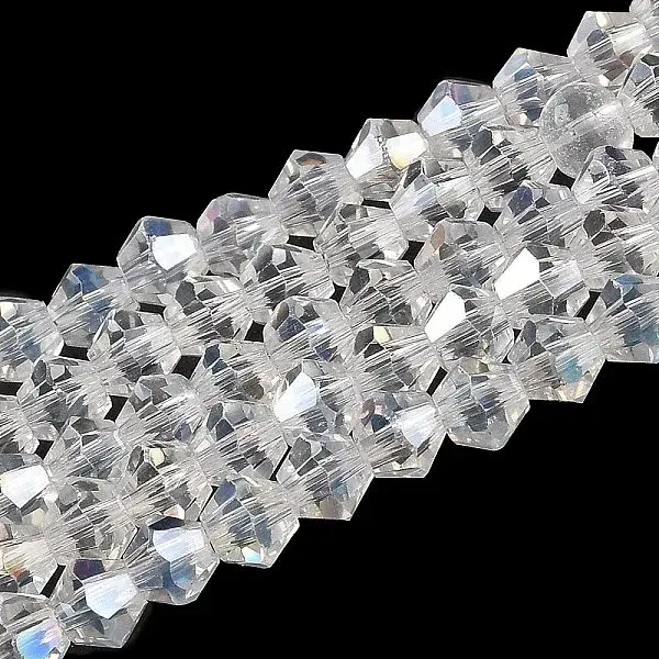 Transparent Electroplate Glass Beads Strands