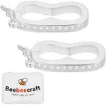 2Pcs 925 Sterling Silver Micro Pave Clear Cubic Zirconia Twister Clasps