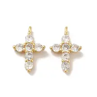 Brass Micro Pave Cubic Zirconia Pendants