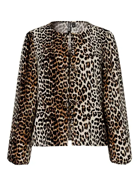 PIECES Blúzka 'PCTIFFANY'  karamelová / kapučíno / čierna