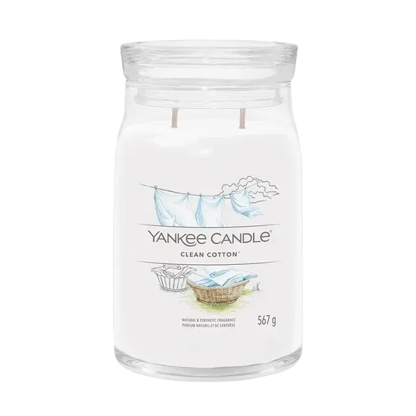 YANKEE CANDLE Vonná svíčka Clean Cotton Signature 567 g