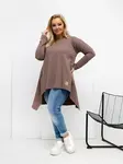 Plus size tunika světle hnědá