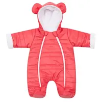 New Baby Zimní kojenecká kombinéza s kapucí a oušky Pumi red raspberry, vel. 74 (6-9m)