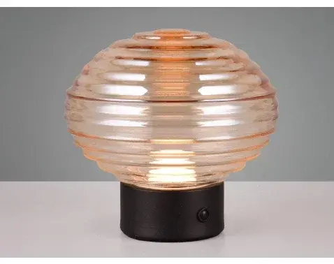 LED stolná lampa nabíjacia Earl 14 cm, jantarové sklo%