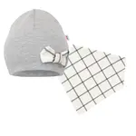 New Baby Kojenecká čepička s šátkem na krk  Missy šedá, vel. 92 (18-24m)