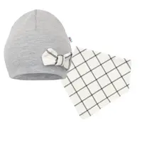 New Baby Kojenecká čepička s šátkem na krk  Missy šedá, vel. 92 (18-24m)