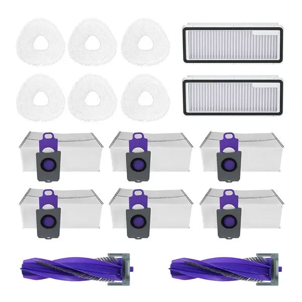 Accessories Pack Compatible for Narwal Freo Z Ultra ( 6Pcs Dust Bags+6Pcs Mop Pads+2Pcs Dust Bin Filter+2Pcs Roller Brushes)