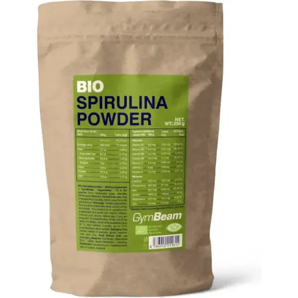 GymBeam BIO SPIRULINA POWDER - 250 G Superpotravina, , veľkosť