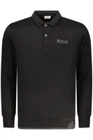 Čierne pánske polo tričko s dlhým rukávom