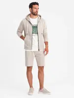 Ombre Men's sweatshirt set unbuttoned sweatshirt + shorts