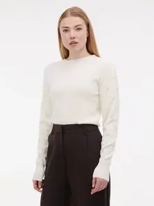 Krémový dámský svetr s aplikací ORSAY