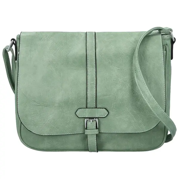Trendy dámská koženková crossbody kabelka Relinda, modrozelená