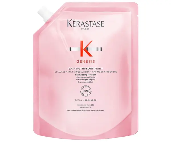 Vyživující šampon pro suché vlasy se sklonem k padání Kérastase Genesis Bain Nutri-Fortifiant - 500 ml, náhradní náplň + dárek zdarma