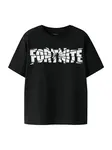 NAME IT Tričko 'NKMJAMBA FORTNITE'  čierna / biela