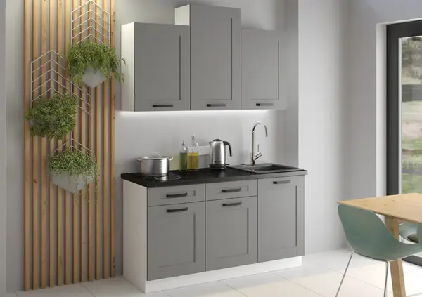 Kuchyňská linka 150 cm Luna 1 - Bílá + Dust Grey