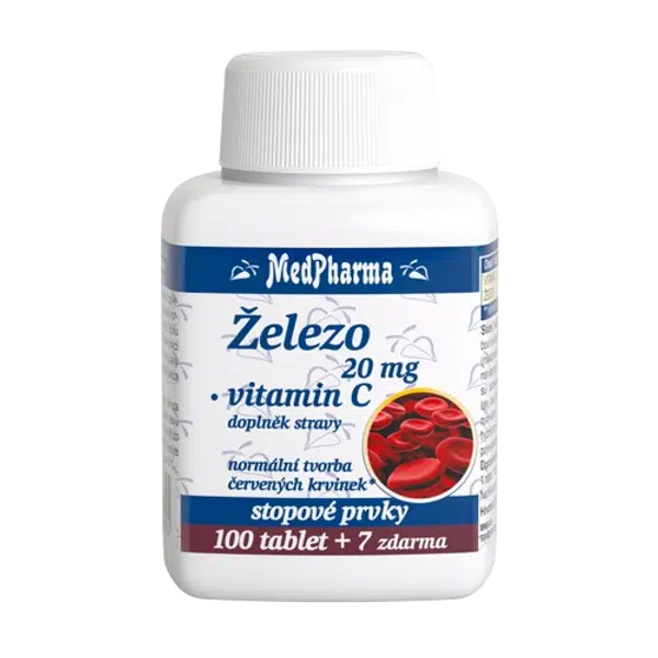 MEDPHARMA Železo 20 mg + vitamín C 107 tablet