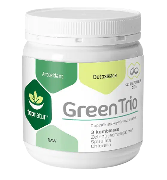 TOPNATUR Green Trio Chlorella+Spirulina+Zelený ječmen 540 tablet
