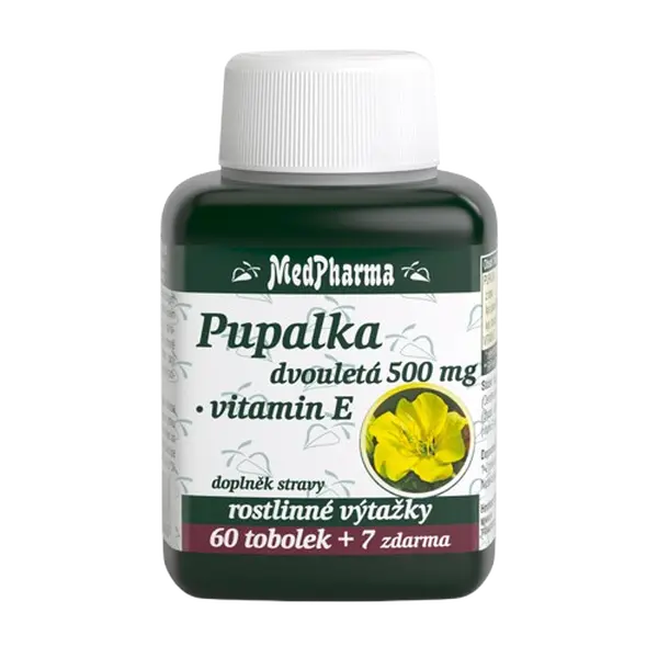 MEDPHARMA Pupalka dvouletá 500 mg + Vitamin E 67 tobolek