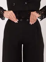 Černé jednobarevné kalhoty