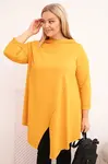Asymetrická plus size blúzka s vyhrnutými rukávmi