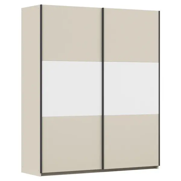 Rauch Möbel SKŘÍŇ S POSOUVACÍMI DVEŘMI, bílá, barvy hliníku, šampaňská, 175/210/59 cm