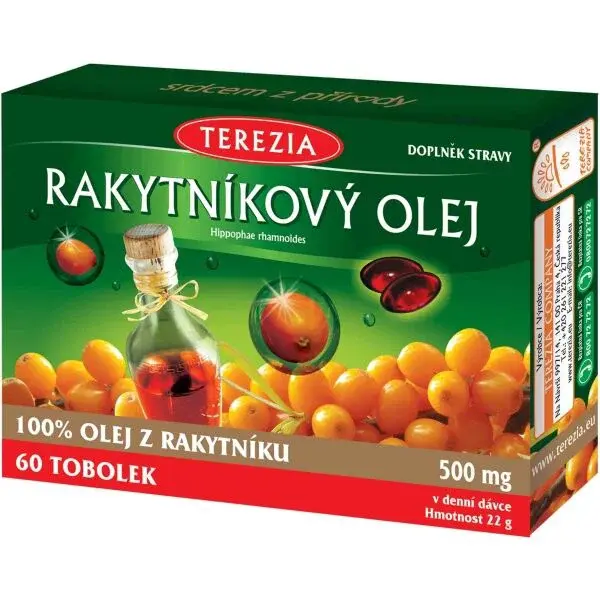 TEREZIA RAKYTNÍKOVÝ OLEJ 100% 60 TOBOLEK Olejové kapsle, , velikost