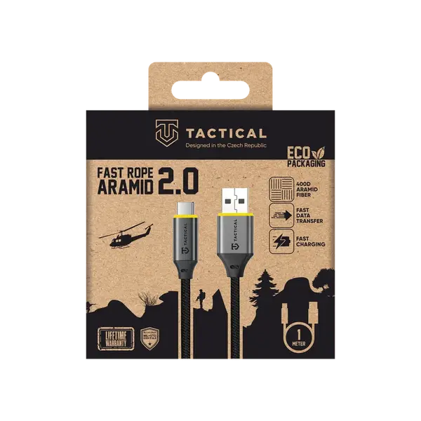 Kabel Tactical Fast Rope Aramid 2.0 Cable USB-A/USB-C 1m