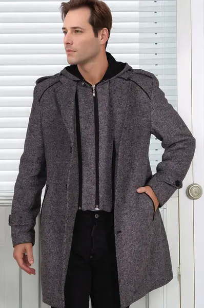 Pánsky kabát Dewberry šedý