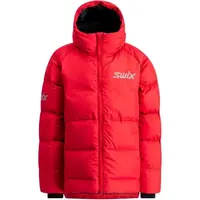Swix TEAM PUFFY JACKET JR Detská zimná bunda, červená, veľkosť