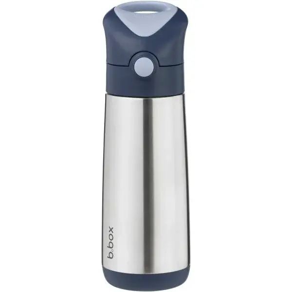 b.box MIDNIGHT 500 ML Dětská termoska s brčkem, stříbrná, velikost 500 ML