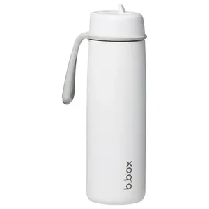 B.BOX Nerezová termolahev s brčkem 690 ml - white out