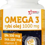 NUTRICIUS Omega 3 Rybí olej 1000 mg EPA 330 mg/DHA 220 mg 150 kapslí