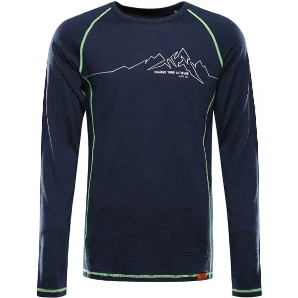 ALPINE PRO MEREN Pánske merino tričko, tmavo modrá, veľkosť