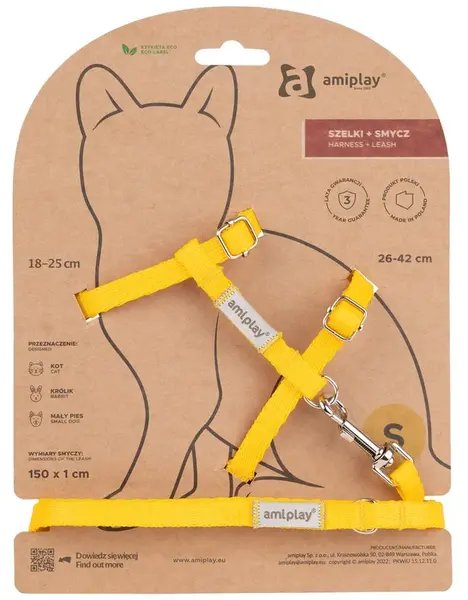Amiplay Kšíry pro kočku s vodítkem Samba Žluté | Postroje pro kočky