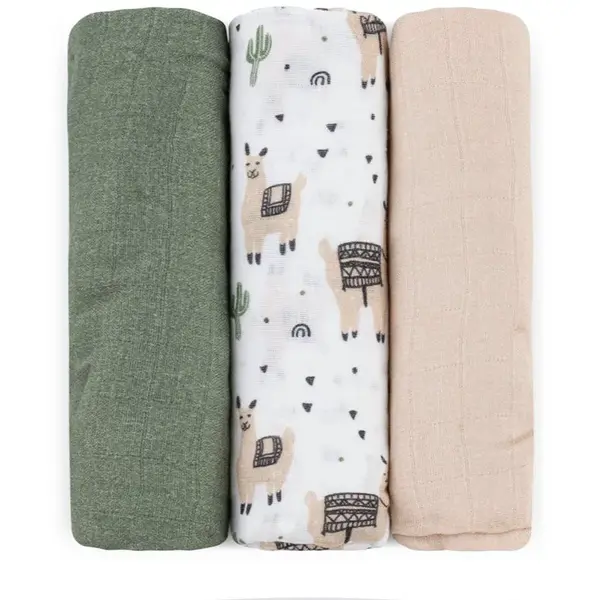 Petite&Mars Moussy látkové pleny Llama Vibes 68 x 68 cm 3 ks